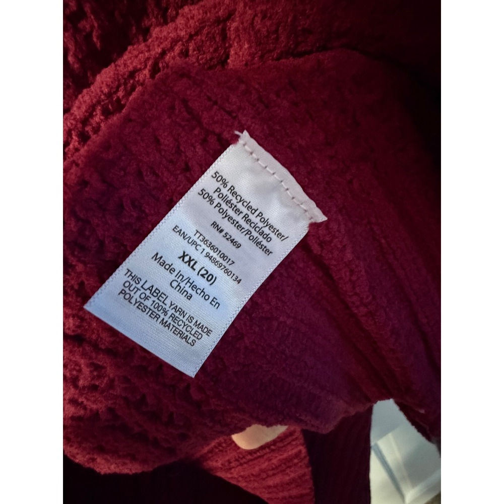 Waffle Cardigan Womens XXL Burgundy Waffle Knit NWT - Picture 4 of 4